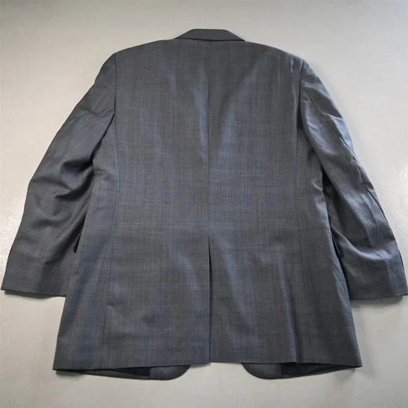 Jos A Bank 43L 36x34 Light Blue Glenn Check 100% Wool Gordon Mens Suit